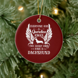Dachshund pet dog guardian angel keramisch ornament