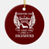 Dachshund pet dog guardian angel keramisch ornament (Voorkant)