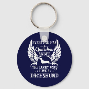 Dachshund pet dog guardian angel sleutelhanger