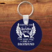 Dachshund pet dog guardian angel sleutelhanger (Voorkant)