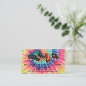 Dachshund Pet Grooming Stropdas geverfd Rainbow Pr Visitekaartje (Staand voorkant)