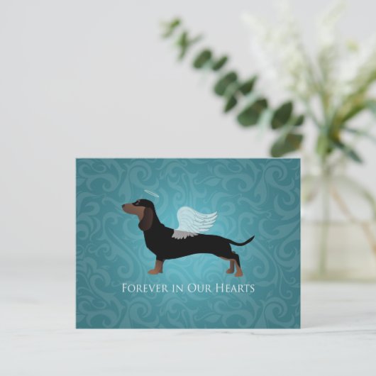 Dachshund - Pet Loss Memorial Design Briefkaart (Staand voorkant)