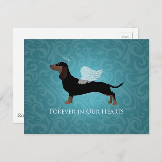 Dachshund - Pet Loss Memorial Design Briefkaart (Voorkant / Achterkant)
