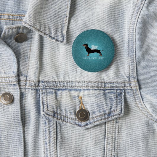 Dachshund - Pet Loss Memorial Design Ronde Button 5,7 Cm (In situ)