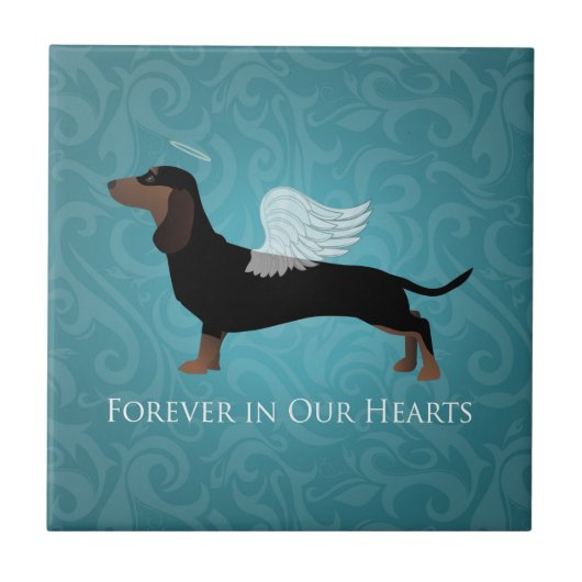 Dachshund - Pet Loss Memorial Design Tegeltje (Voorkant)