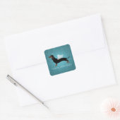 Dachshund - Pet Loss Memorial Design Vierkante Sticker (Envelop)