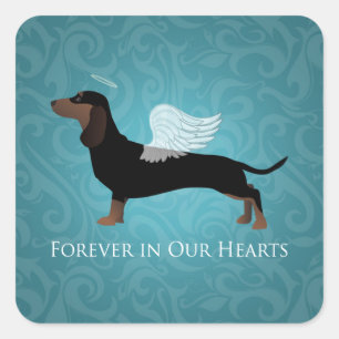 Dachshund - Pet Loss Memorial Design Vierkante Sticker