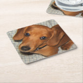 Dachshund Pet Puppy Eyes Kartonnen Onderzetters (Schuin)