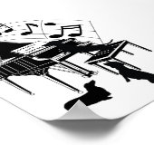 Dachshund Piano Print Poster (Matte) (Hoek)