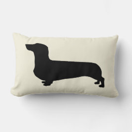 Dachshund Pillow met gestreept achterzijde Kussen