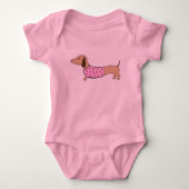 Dachshund Pink Heart One Piece Outfit for Baby Romper (Voorkant)