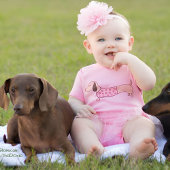 Dachshund Pink Heart One Piece Outfit for Baby Romper