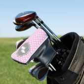 Dachshund Pink Polka Dot Golf Head Hoesje Putter Golfheadcover (Insitu)
