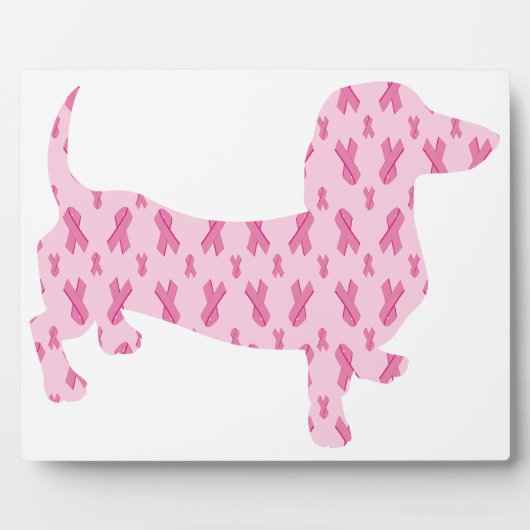 Dachshund Pink Ribbon for Cancer Fotoplaat (Voorkant)