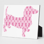 Dachshund Pink Ribbon for Cancer Fotoplaat (Zijkant)