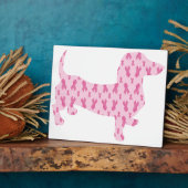 Dachshund Pink Ribbon for Cancer Fotoplaat (Zijkant)