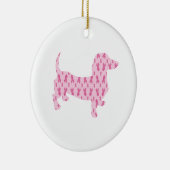 Dachshund Pink Ribbon for Cancer Keramisch Ornament (Rechts)