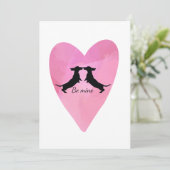 Dachshund Pink Valentijn Kaart (Staand voorkant)