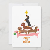 Dachshund Piramide Kerstboom Versiering Kerstmis Feestdagenkaart (Voorkant)
