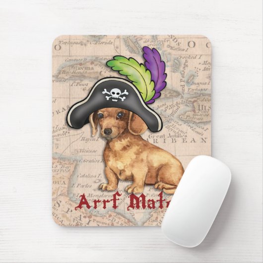 Dachshund Pirate Muismat (Met muis)