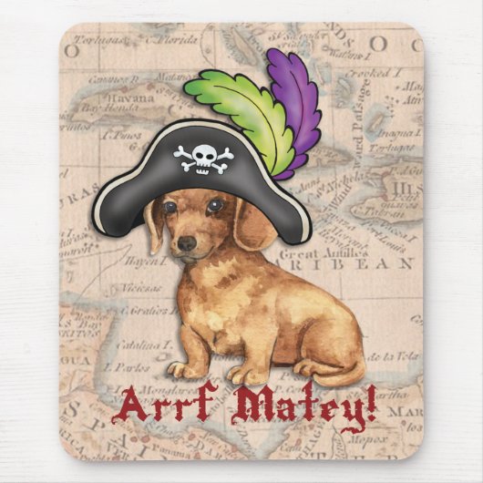 Dachshund Pirate Muismat (Voorkant)