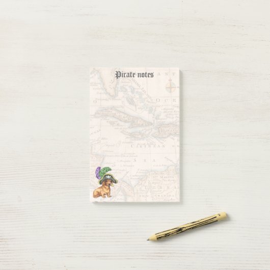 Dachshund Pirate Post-it® Notes (Op bureau)