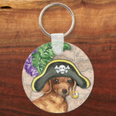 Dachshund Pirate Sleutelhanger (Voorkant)