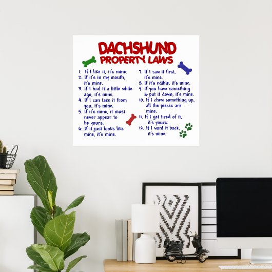 DACHSHUND PL2 POSTER (Thuiskantoor)