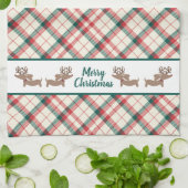 Dachshund Plaid Kerstmis Keuken Gift Theedoek (Gevouwen)