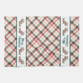 Dachshund Plaid Kerstmis Keuken Gift Theedoek (Horizontaal)
