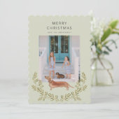 Dachshund Platte Kerstkaart (Staand voorkant)