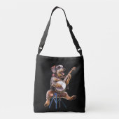 Dachshund Play Banjo Crossbody Bag Tas (Achterkant)