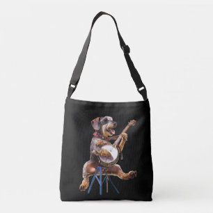 Dachshund Play Banjo Crossbody Bag Tas