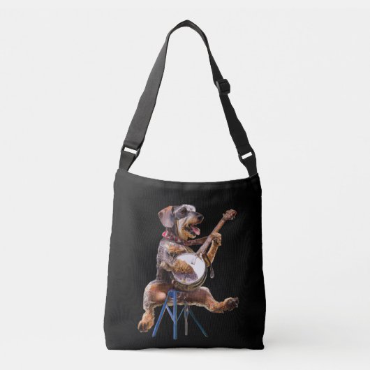 Dachshund Play Banjo Crossbody Bag Tas (Voorkant)