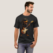 Dachshund Playing Guitar Rock Music Dog Lover Pet  T-shirt (Voorkant volledig)