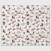 Dachshund Poedel Dobie Hond Puppy Bright Christmas Cadeaupapier (Vlak)