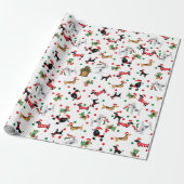 Dachshund Poedel Dobie Hond Puppy Bright Christmas Cadeaupapier (Uitgerold)