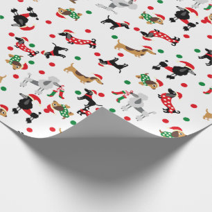 Dachshund Poedel Dobie Hond Puppy Bright Christmas Cadeaupapier