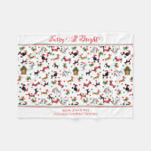Dachshund Poedel Hond Furry Bright Christmas Fleece Deken (Voorkant (Horizontaal))