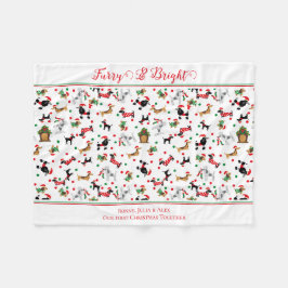 Dachshund Poedel Hond Furry Bright Christmas Fleece Deken