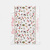 Dachshund Poedel Hond Furry Bright Christmas Fleece Deken (Voorkant)