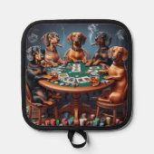 Dachshund Poker Nacht Pannenlap (Voorkant)