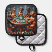 Dachshund Poker Nacht Pannenlap (Voorkant / Achterkant)