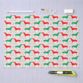 Dachshund Polka Dot - rood en groen Tissuepapier (Craft)