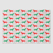 Dachshund Polka Dot - rood en groen Tissuepapier (Voorkant)