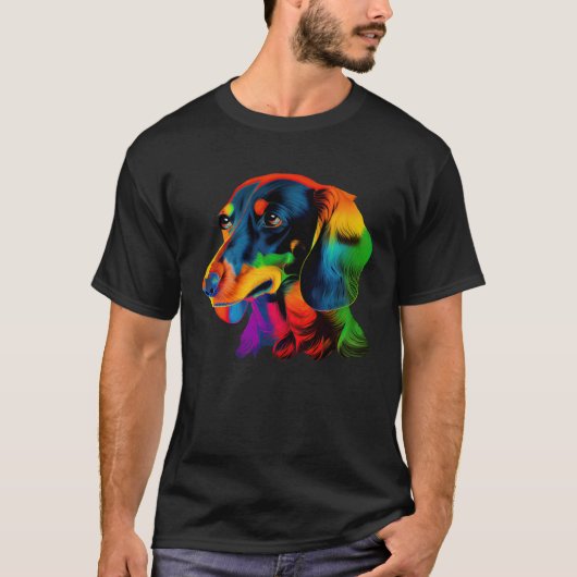 Dachshund Pop Colorful  Dachshund T-shirt (Voorkant)