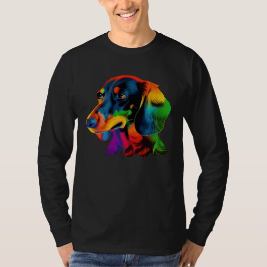 Dachshund Pop Colorful  Dachshund T-shirt (Voorkant)