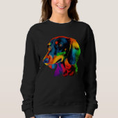 Dachshund Pop Colorful  Dachshund Trui (Voorkant)