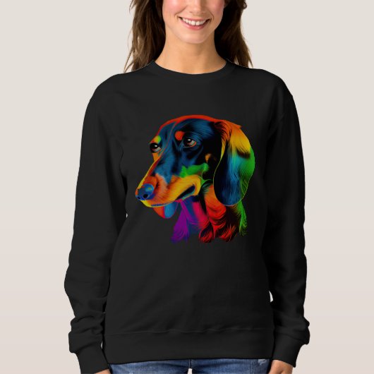 Dachshund Pop Colorful  Dachshund Trui (Voorkant)