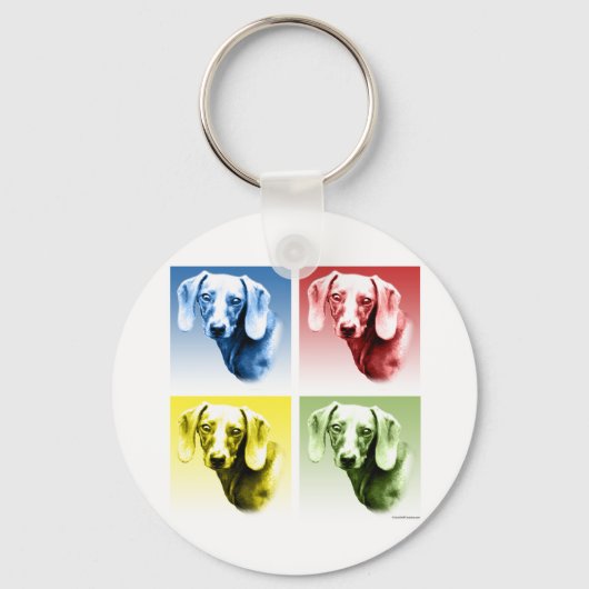Dachshund Pop Kunst Sleutelhanger (Voorkant)